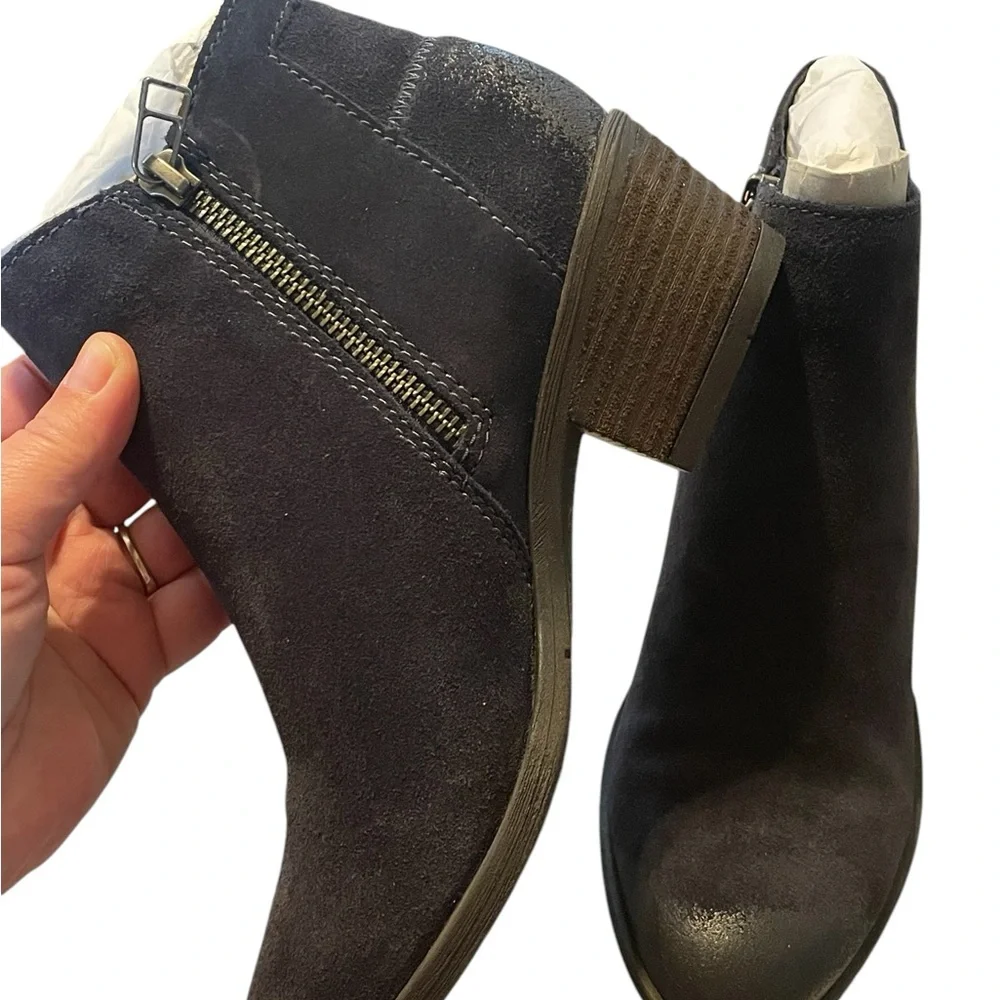 Josef Seibel Black‎ Suede Leather Booties, Faux Fur Lining, Size 37, NIB